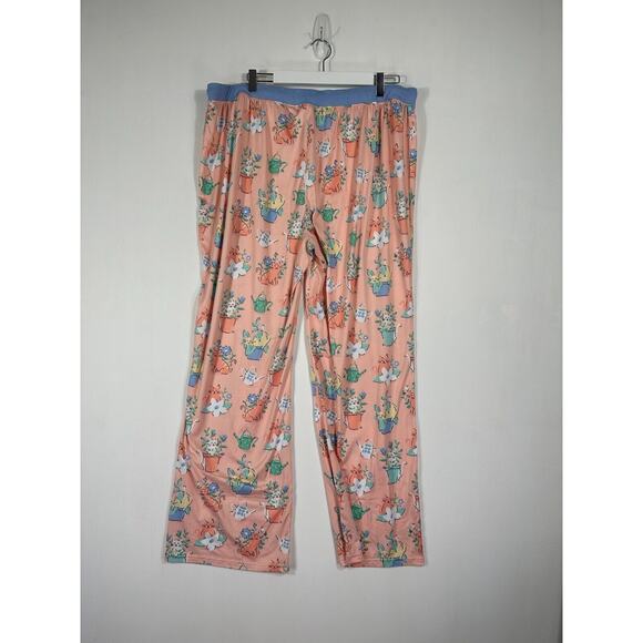 Nite Nite Munki Munki Pajama Pants Lot 2X Cats Garden Camper Soft Tie Waist - Picture 8 of 11